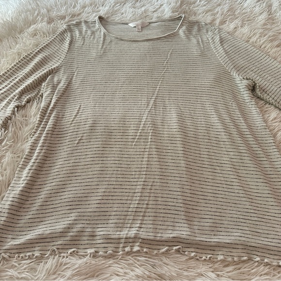 LC Lauren Conrad Striped Bell Sleeve Free People Boho Vibe Size Large - Picture 9 of 13